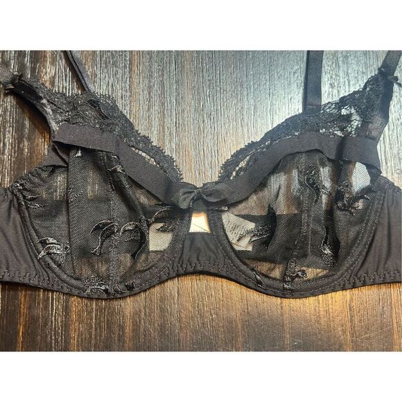 Aubade Paris size 32B unlined mesh lace bra underwire - Picture 6 of 16